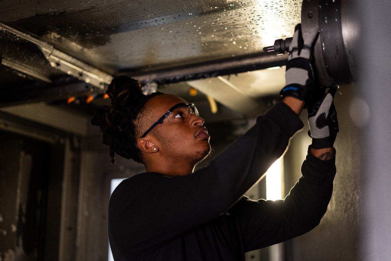 Man in the manufacturing plant